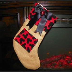 Mickey Mouse  Stocking for Her with a Pocket Christmas Stocking
